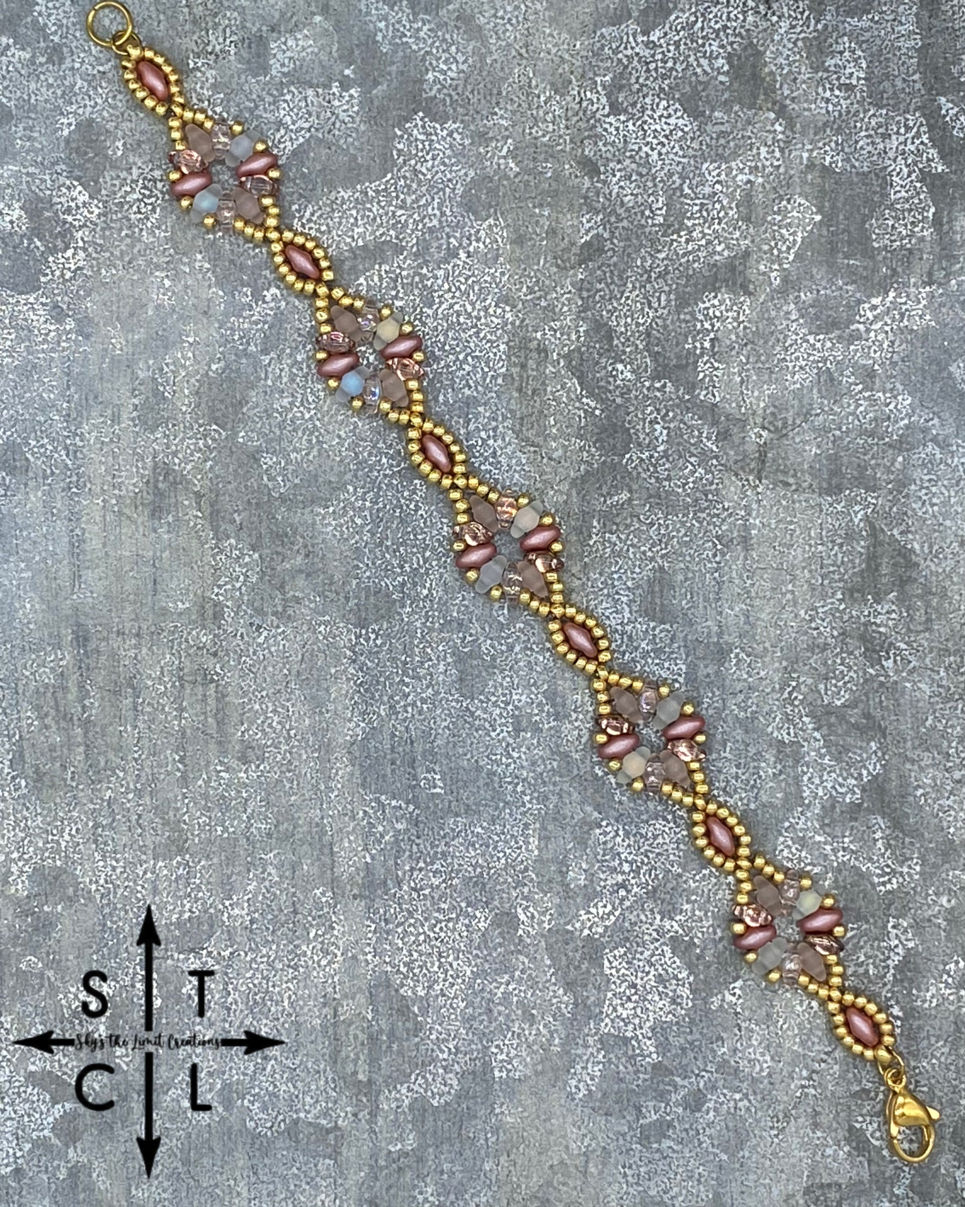 Pink Clear Pink Matte Clear Gold Dallis Bracelet
