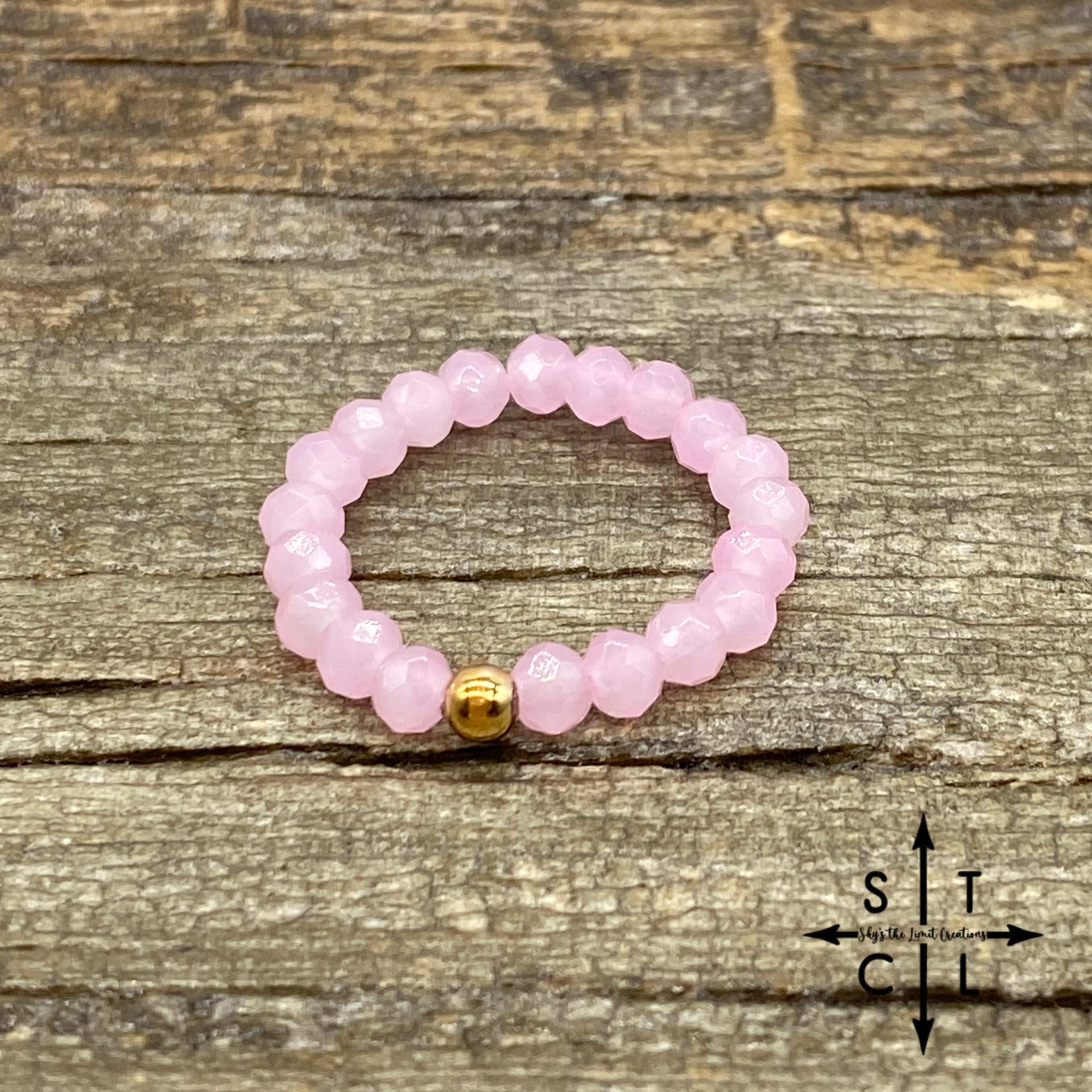 Light Pink Crystal Stretch Ring