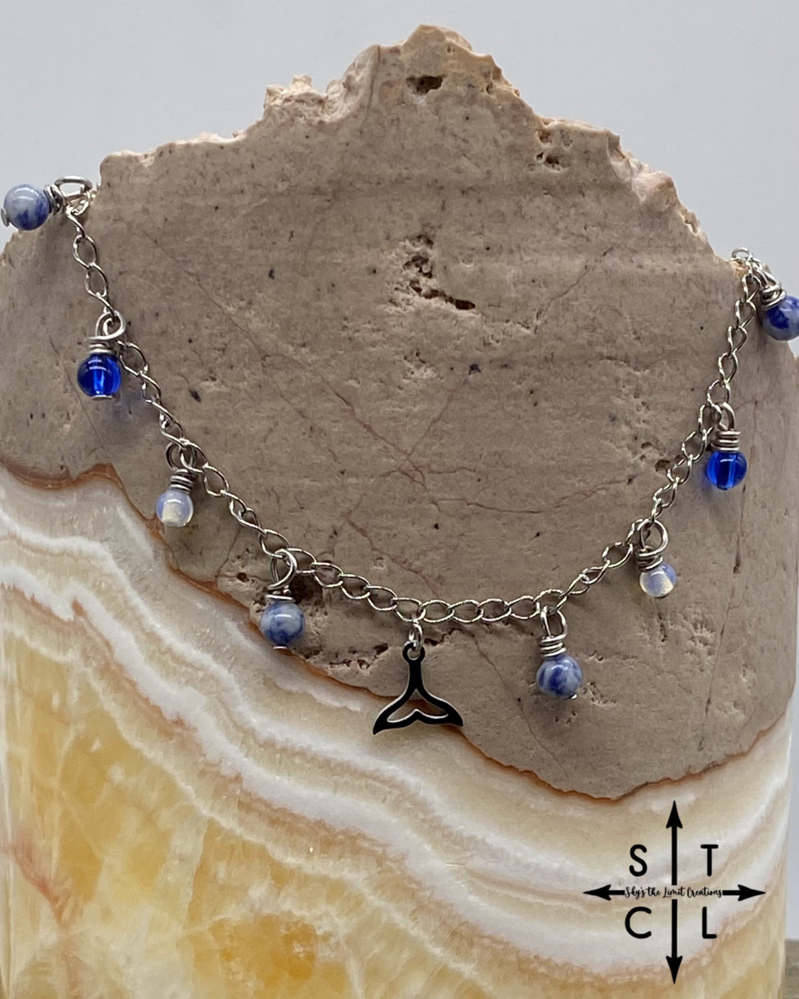 Mermaid Tail Mix Blue Clear Katy Anklet