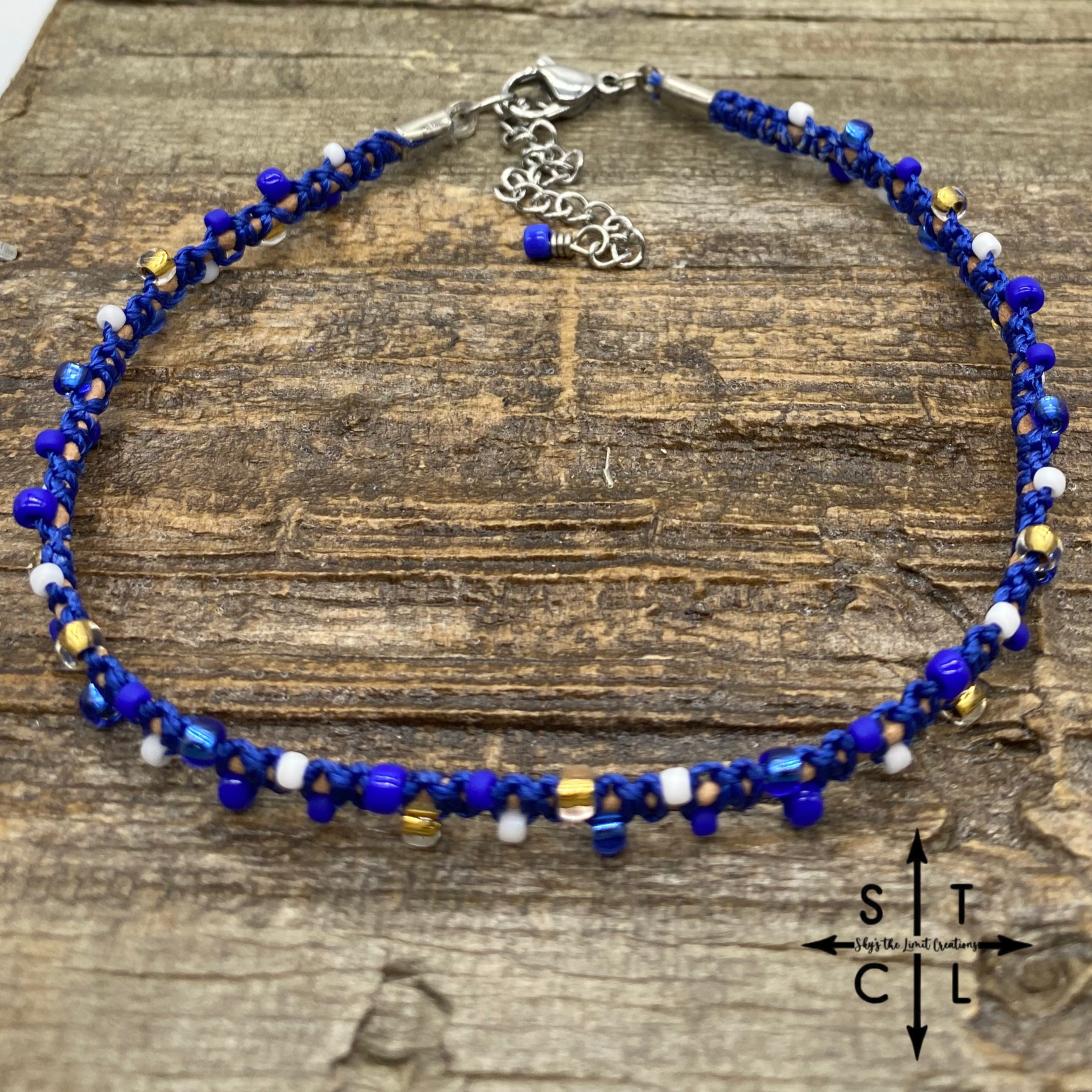 Ivy Anklet Mix Blue White Clear Gold