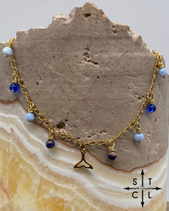 Mermaid Tail Mix Blue Gold Katy Anklet
