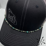 Load image into Gallery viewer, Malachite Turquoise Black Silver Trucker Hat Chain
