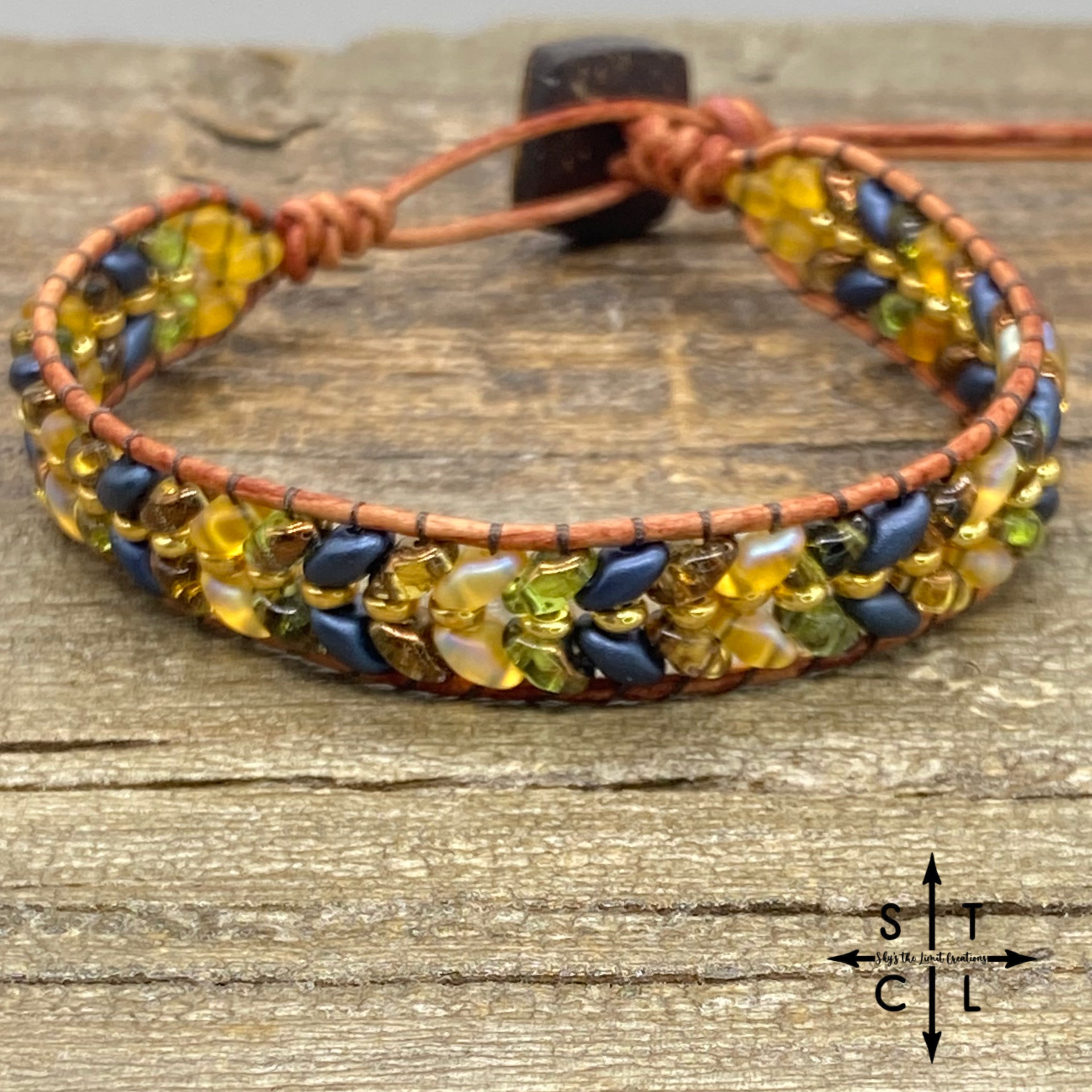Christine Navy Blue Clear Yellow Green Bracelet