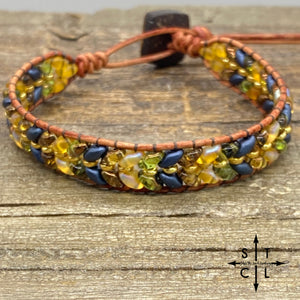 Christine Navy Blue Clear Yellow Green Bracelet