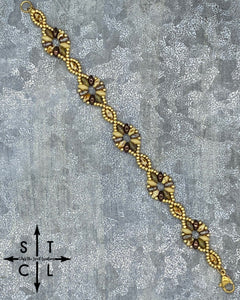 Picasso Bone Brown Beige Gold Dallis Bracelet