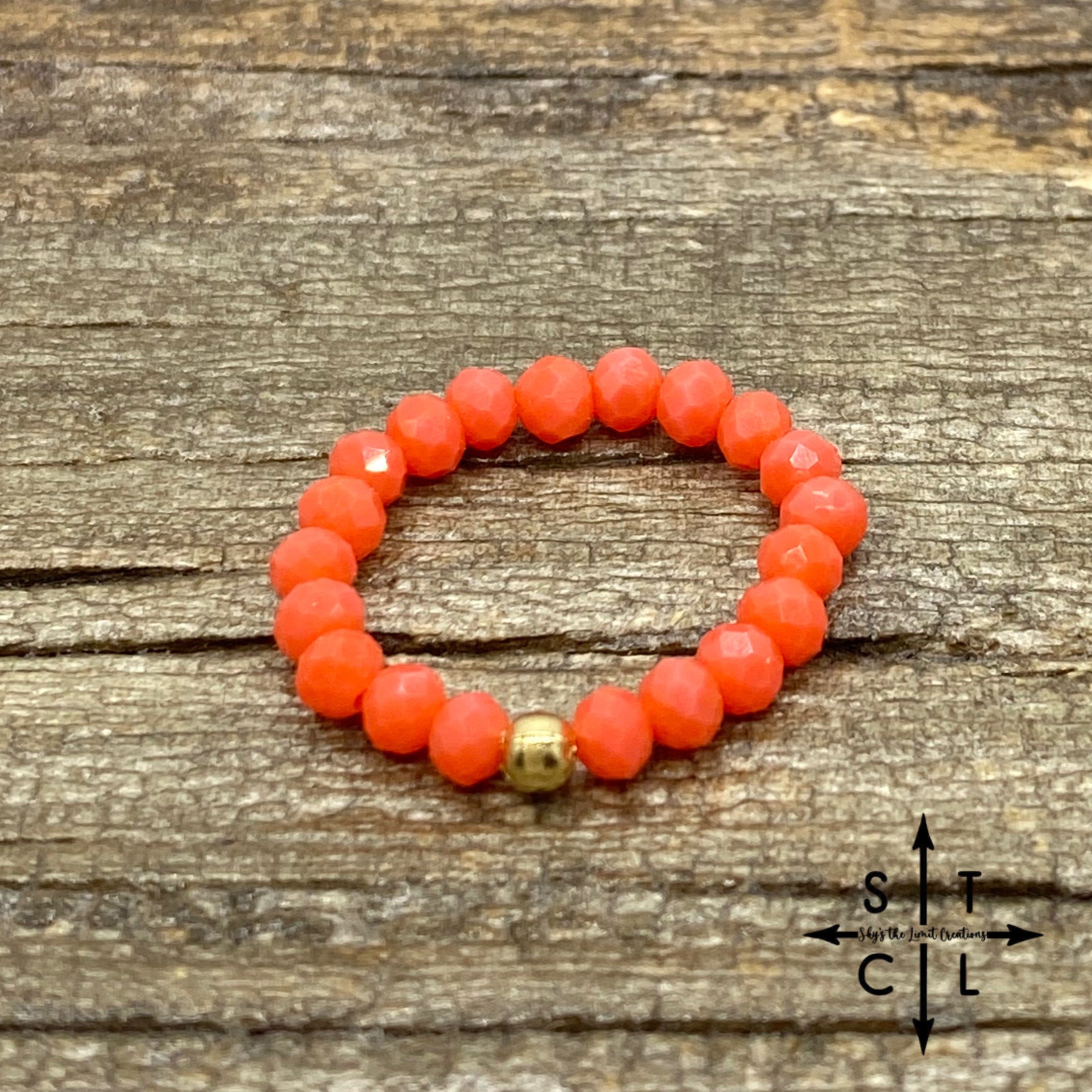 Coral Crystal Stretch Ring