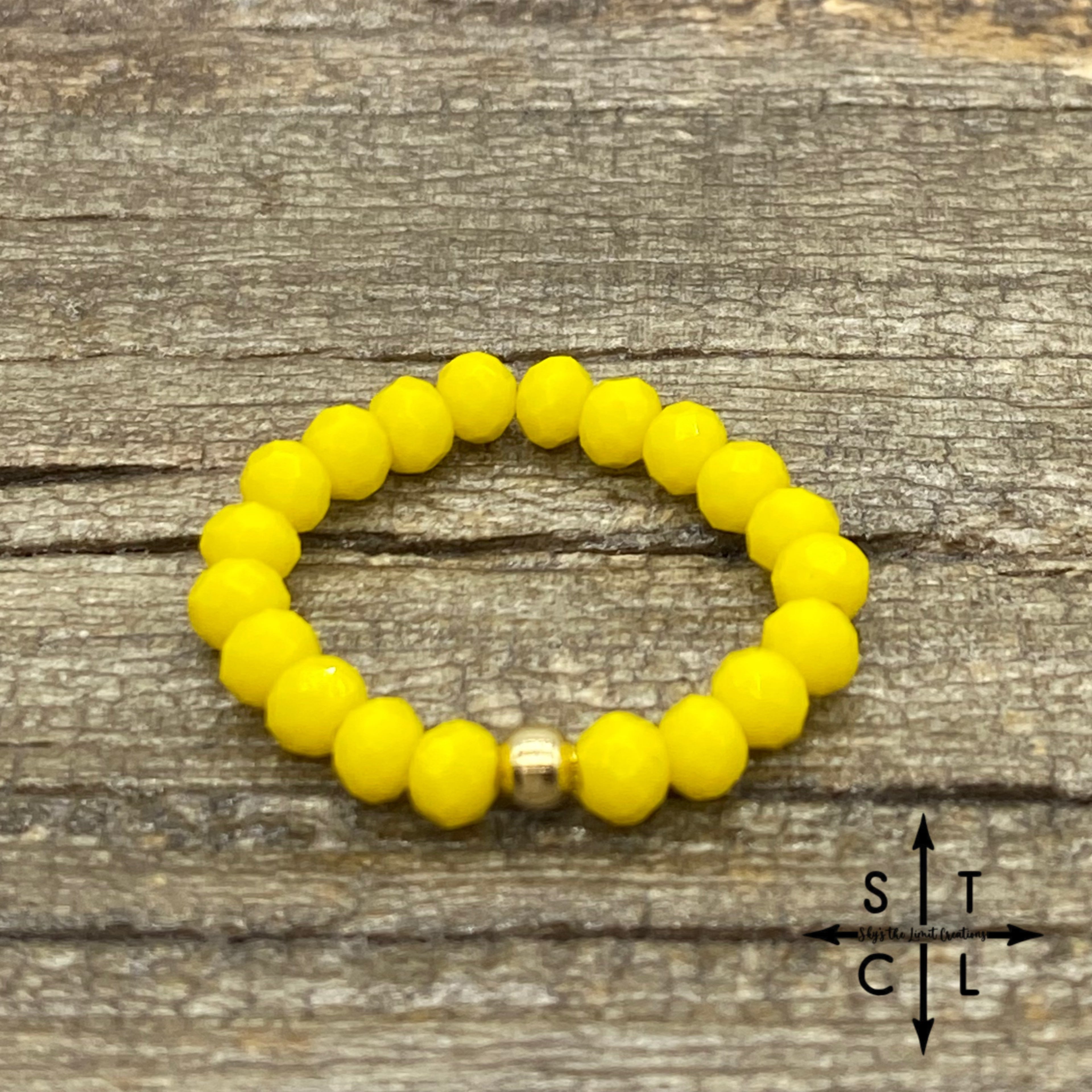 Yellow Crystal Stretch Ring