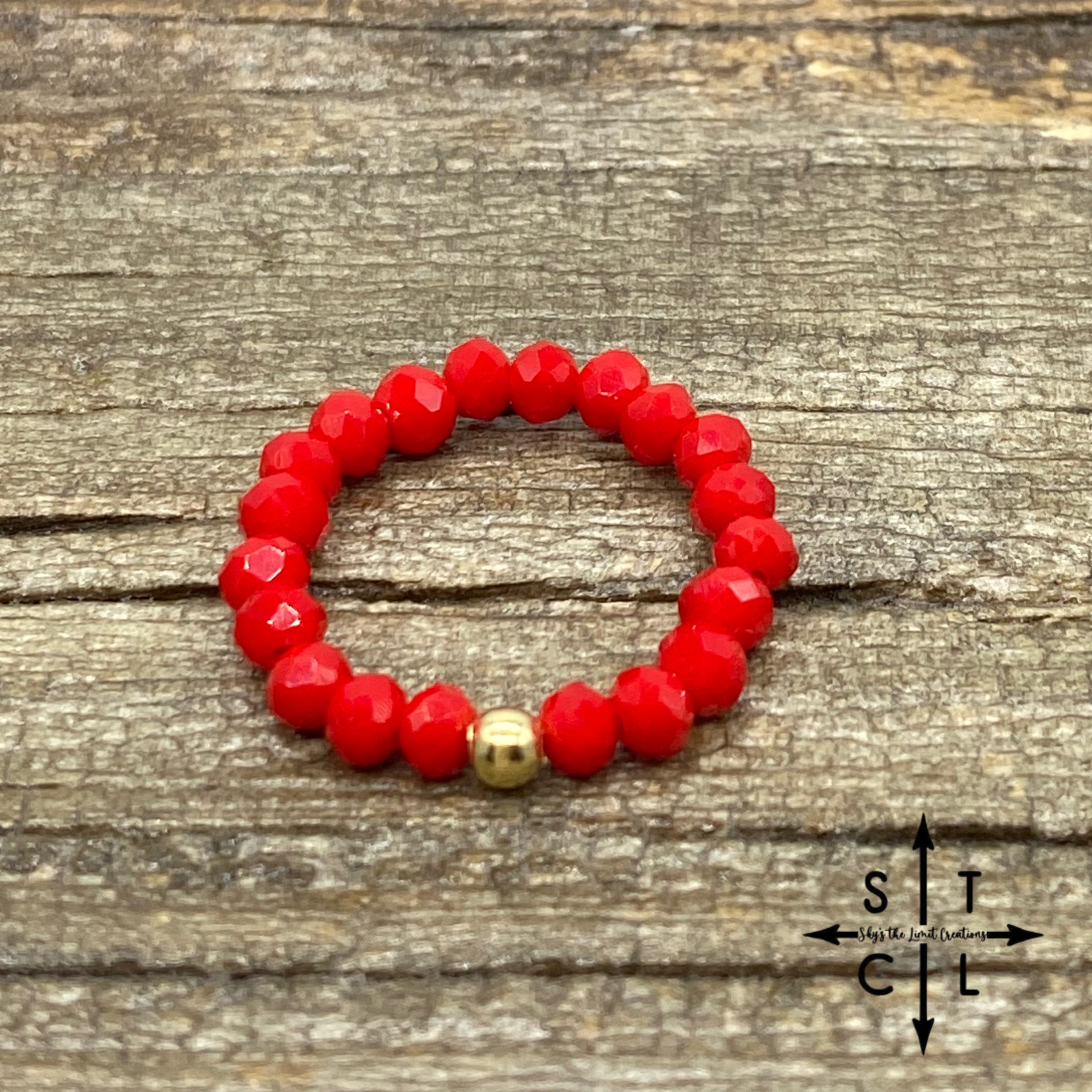 Red Crystal Stretch Ring