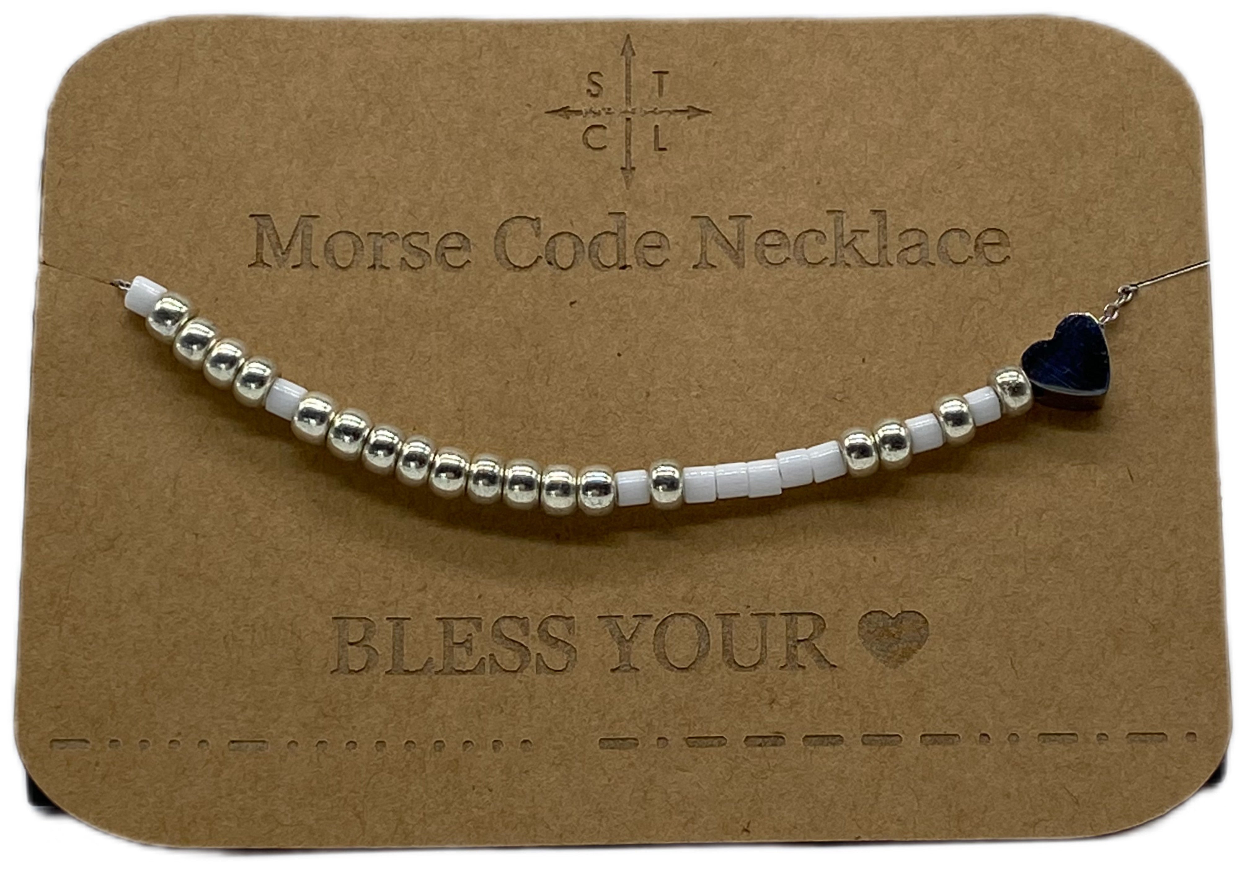 Morse Code Necklace BLESS YOUR🖤 Silver