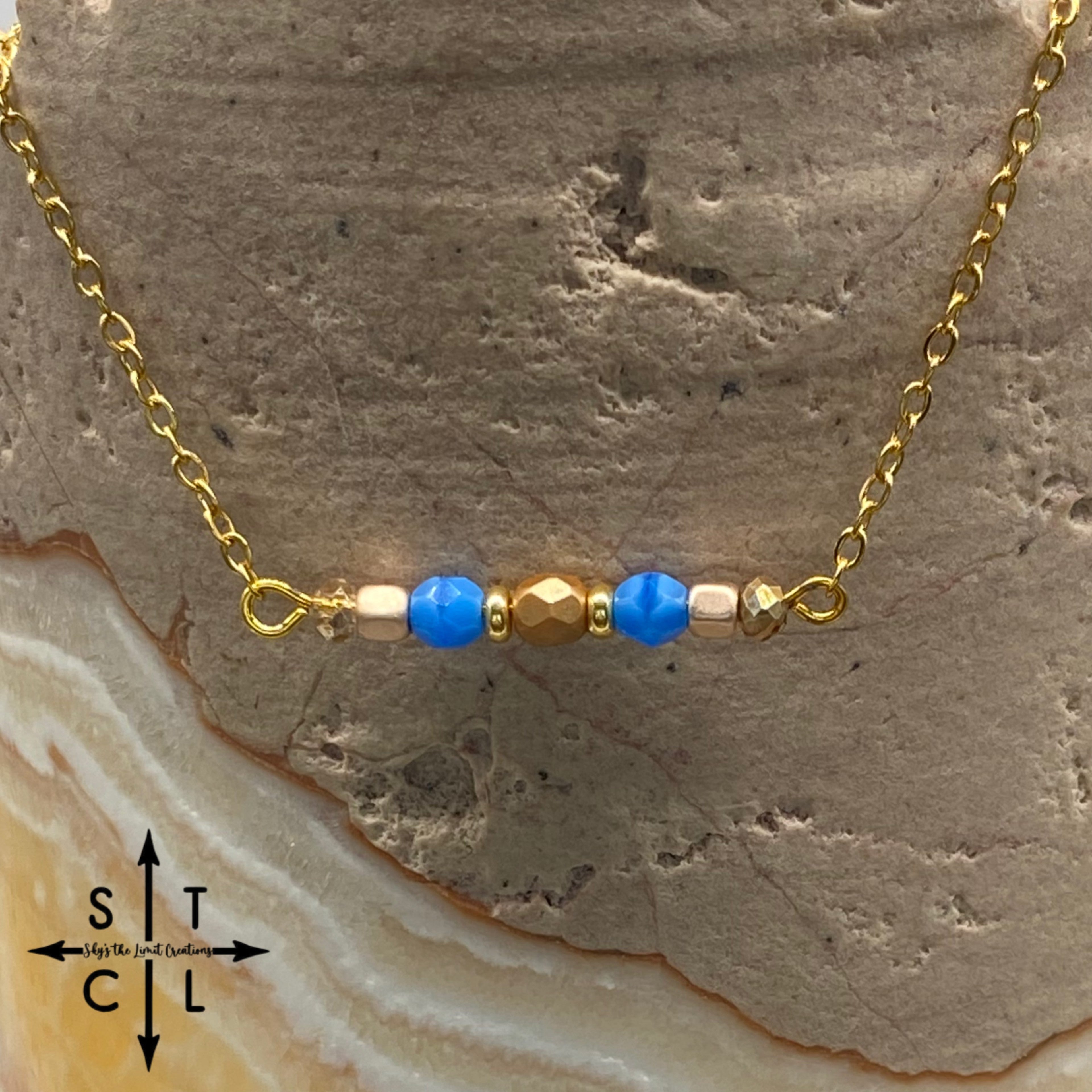 Bright Blue Gold Barbara