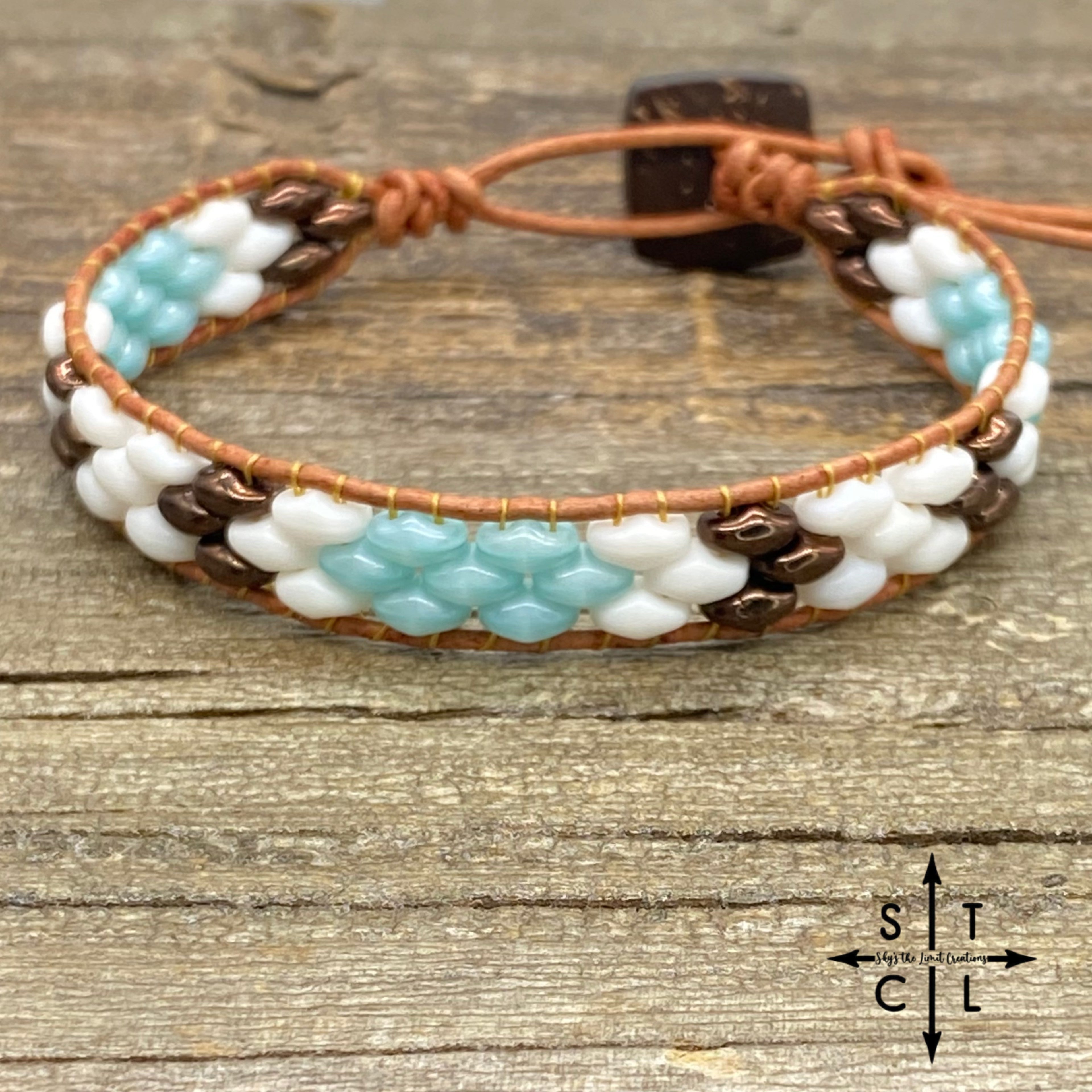 Christine Light Blue White Shimmer Brown Bracelet