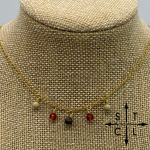 Brown Orange Beige Gold Katy Necklace