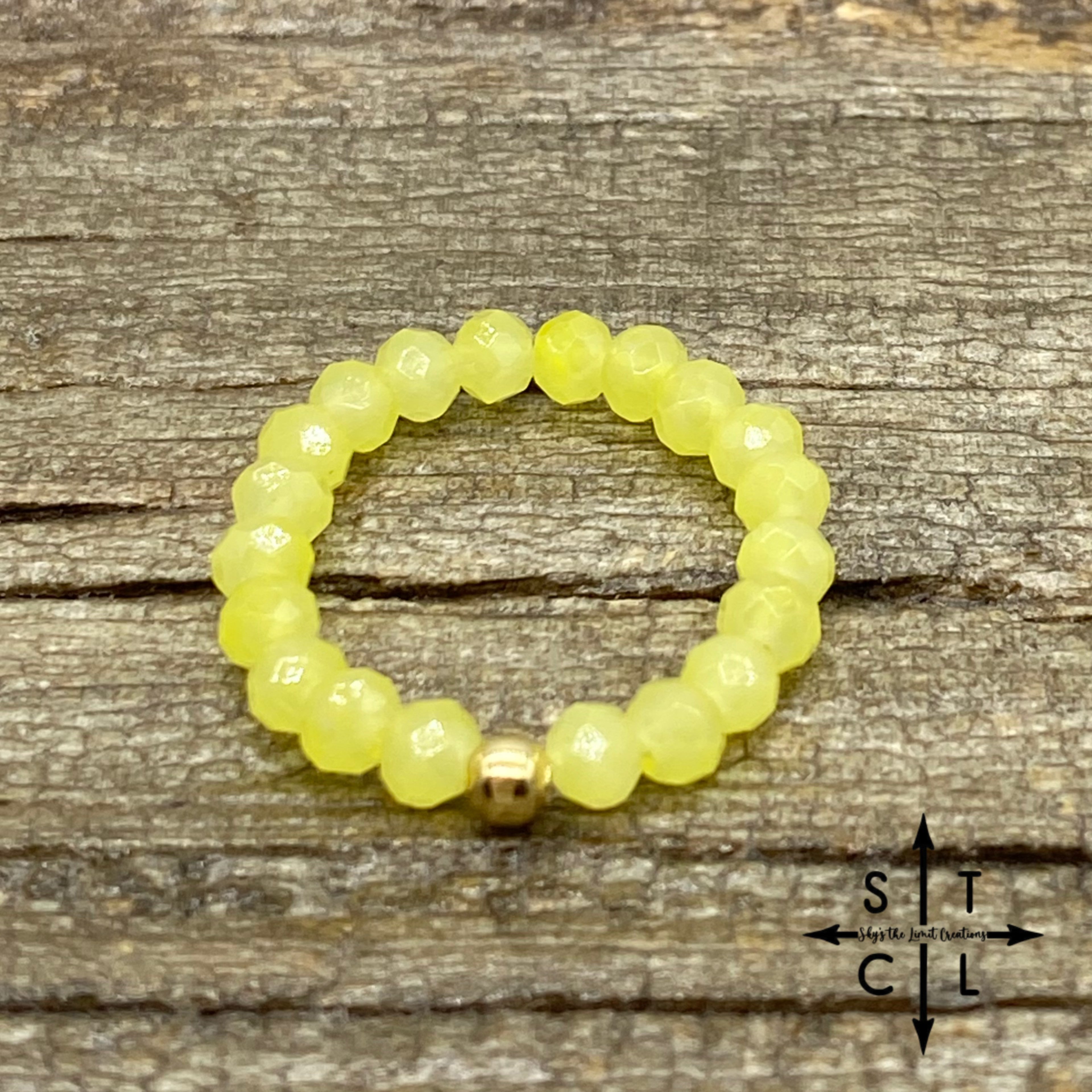 Clear Yellow Crystal Stretch Ring