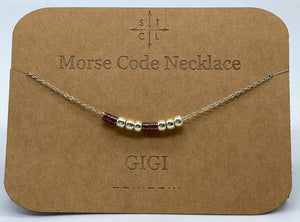 Morse Code Necklace GIGI Silver