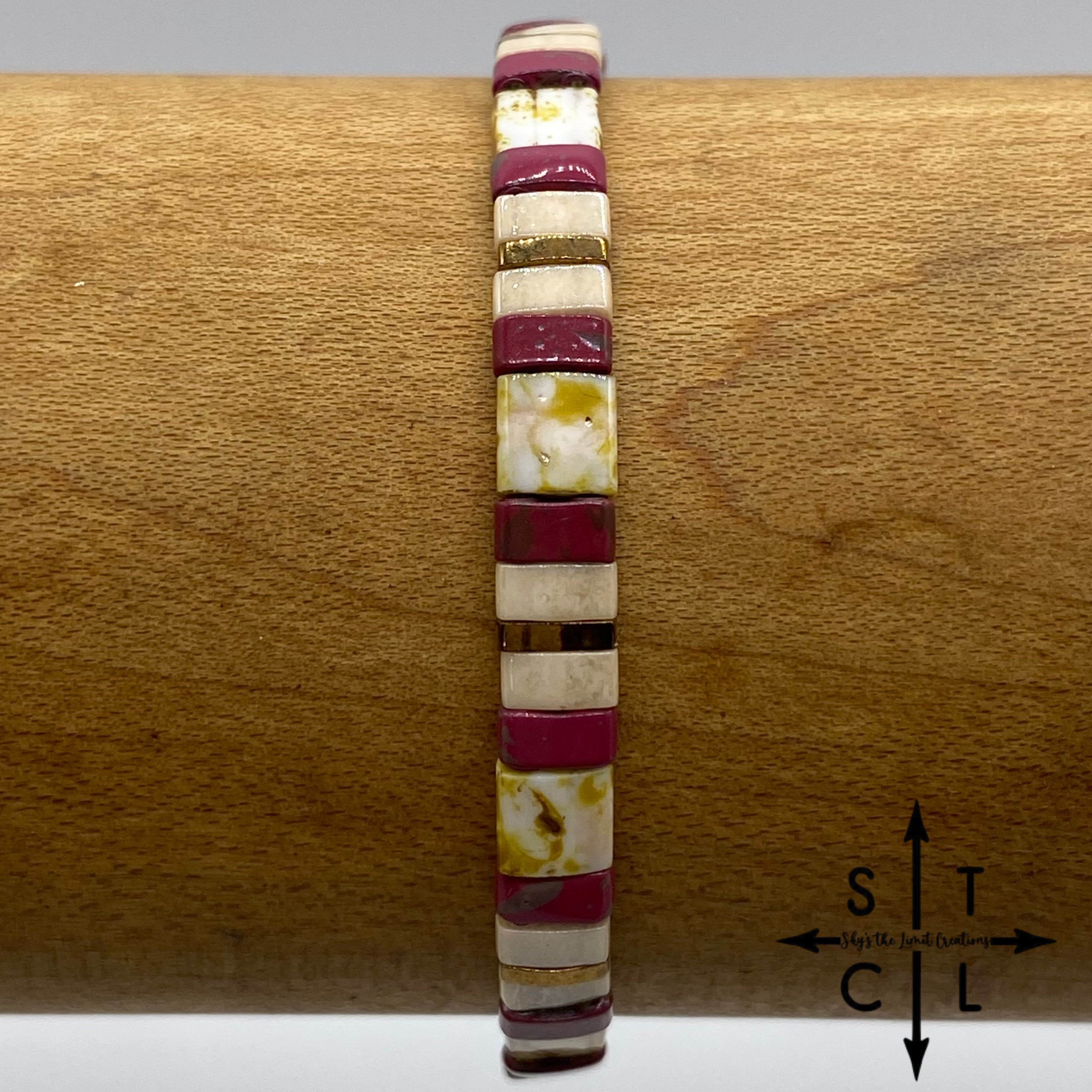Tila Bracelet Picasso Off White Dark Pink Gold Off White