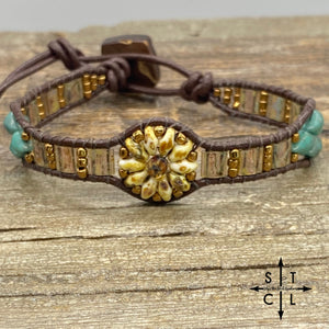 Picasso Bone Picasso Amber Turquoise Daisy