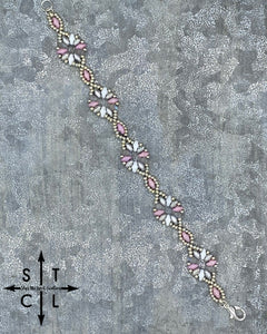 Lilac White Silver Clear Dallis Bracelet