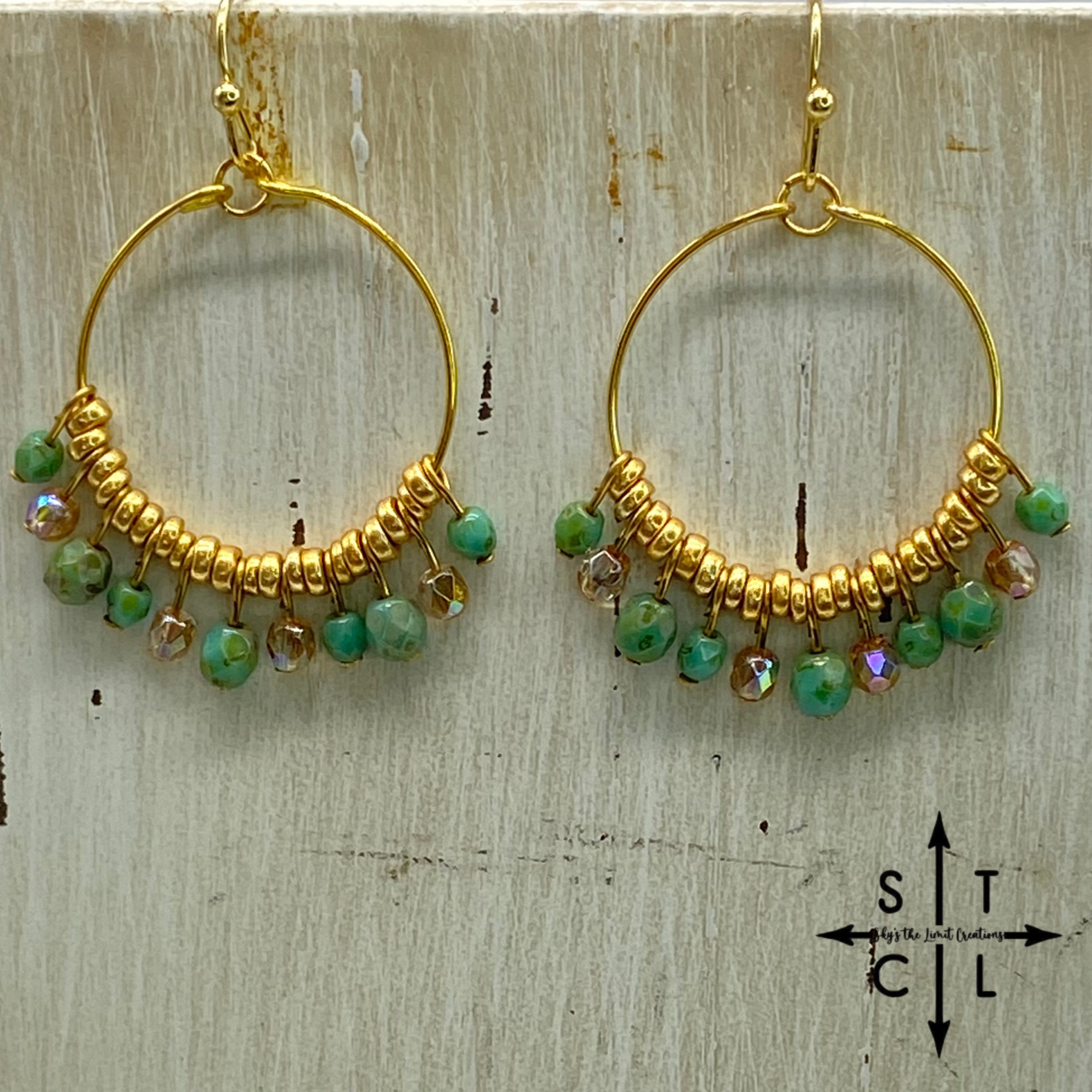 Rebecca Mini Earrings Light Turquoise Champagne