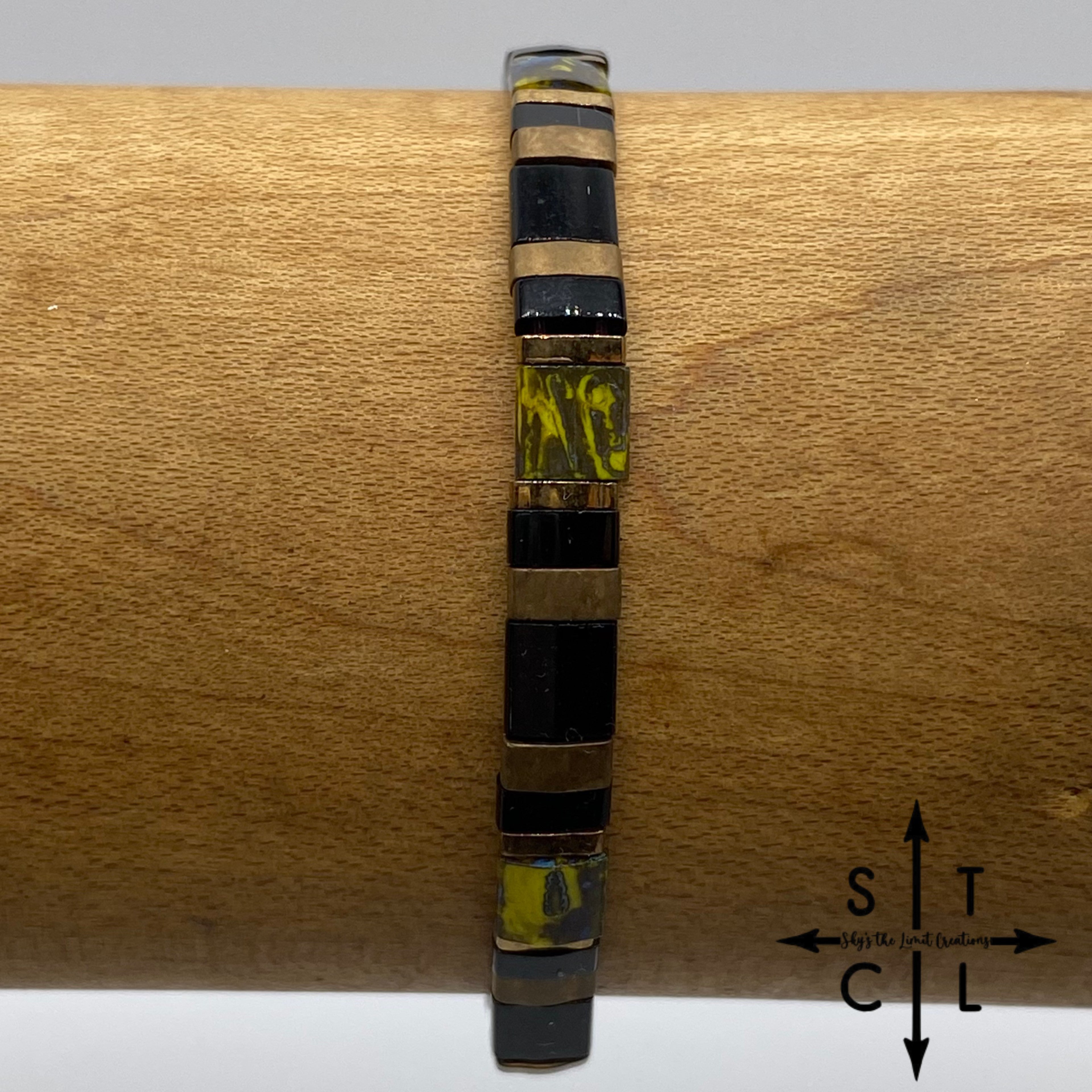 Tila Bracelet Picasso Yellow Black Matte Bronze