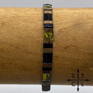 Tila Bracelet Picasso Yellow Black Matte Bronze