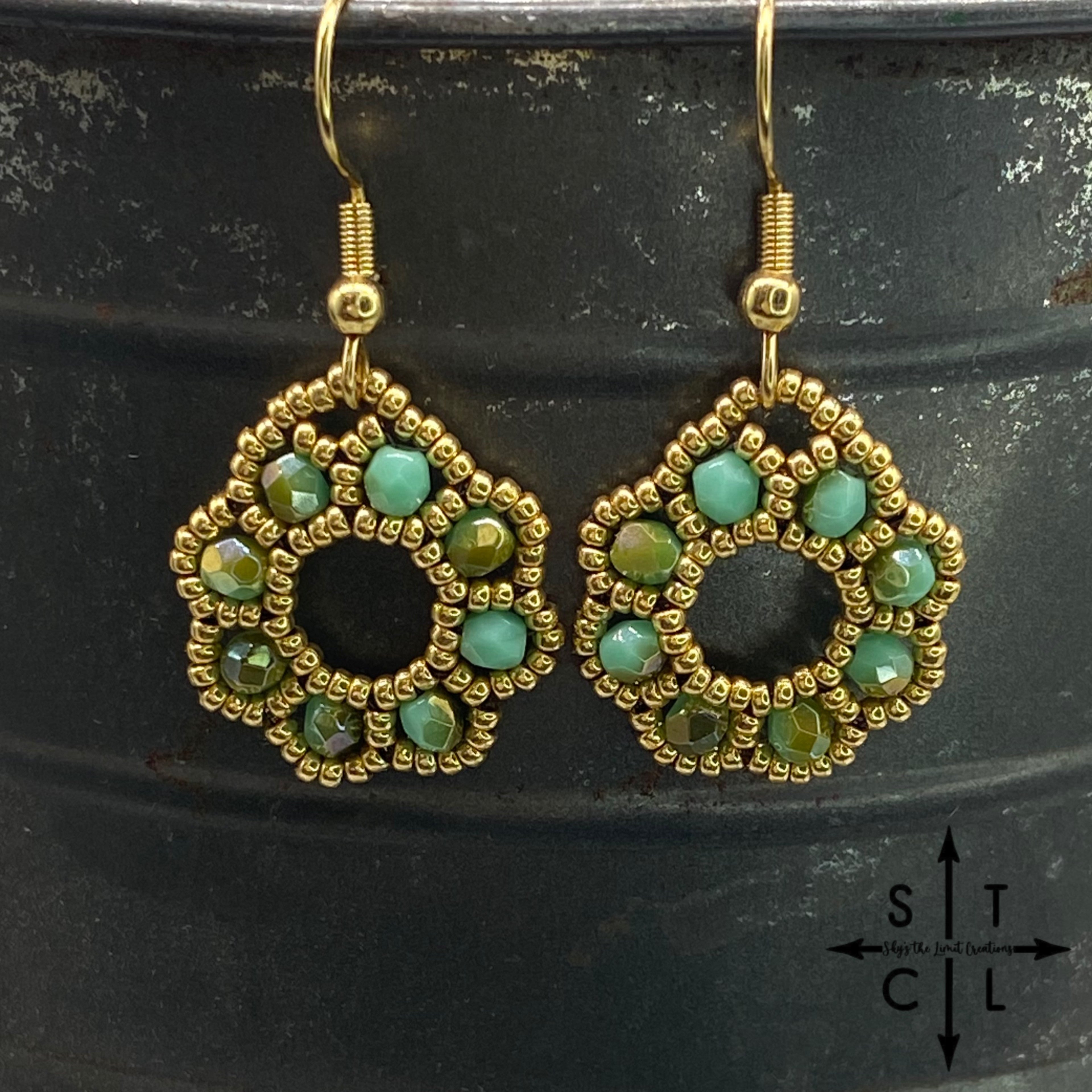 Turquoise Gold On Gold Amanda Earrings