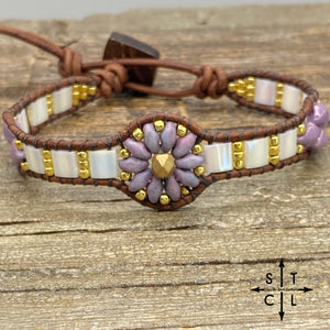 Purple White Gold Daisy