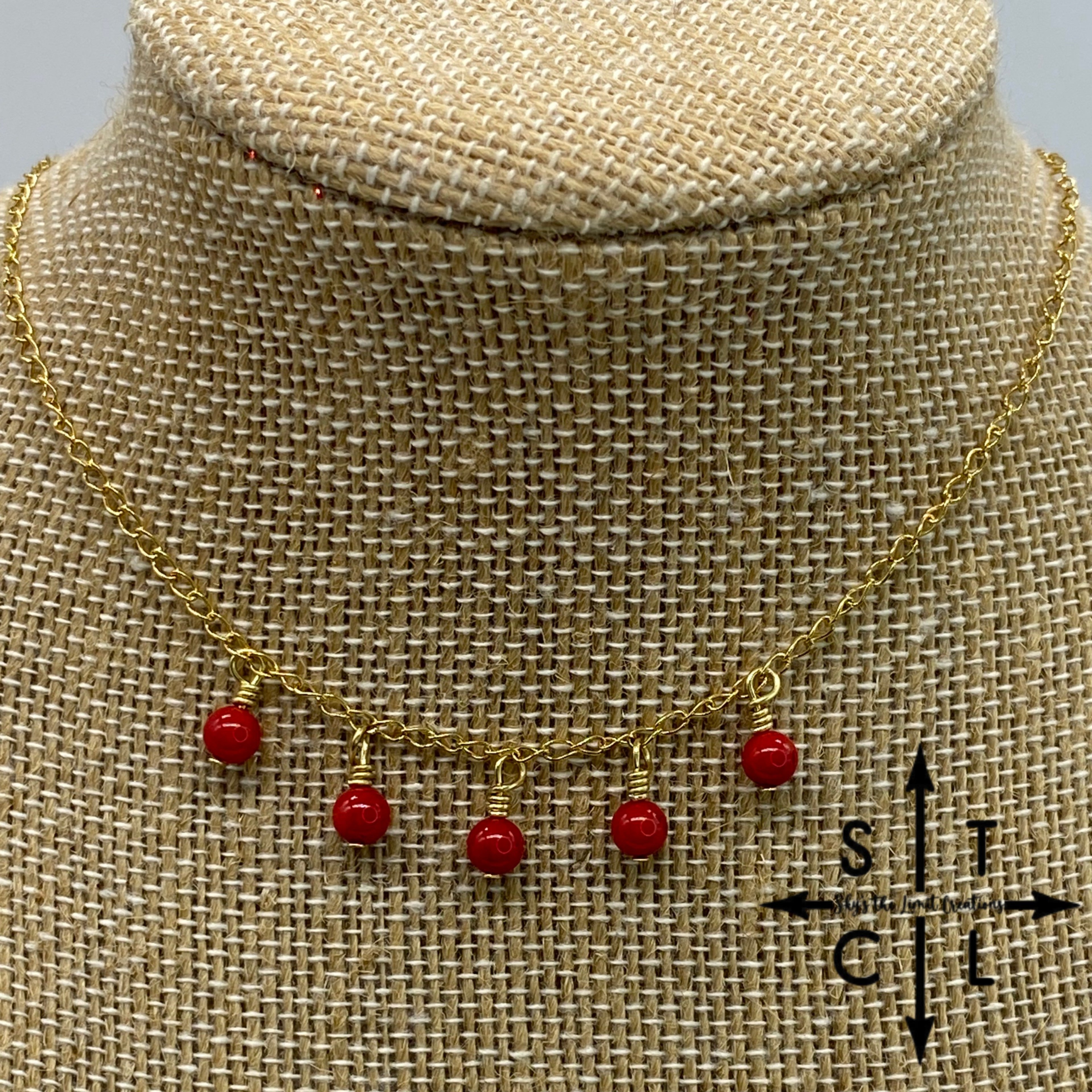 Turquoise Light Brown Gold Katy Necklace