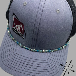 Light Turquoise Silver Trucker Hat Chain