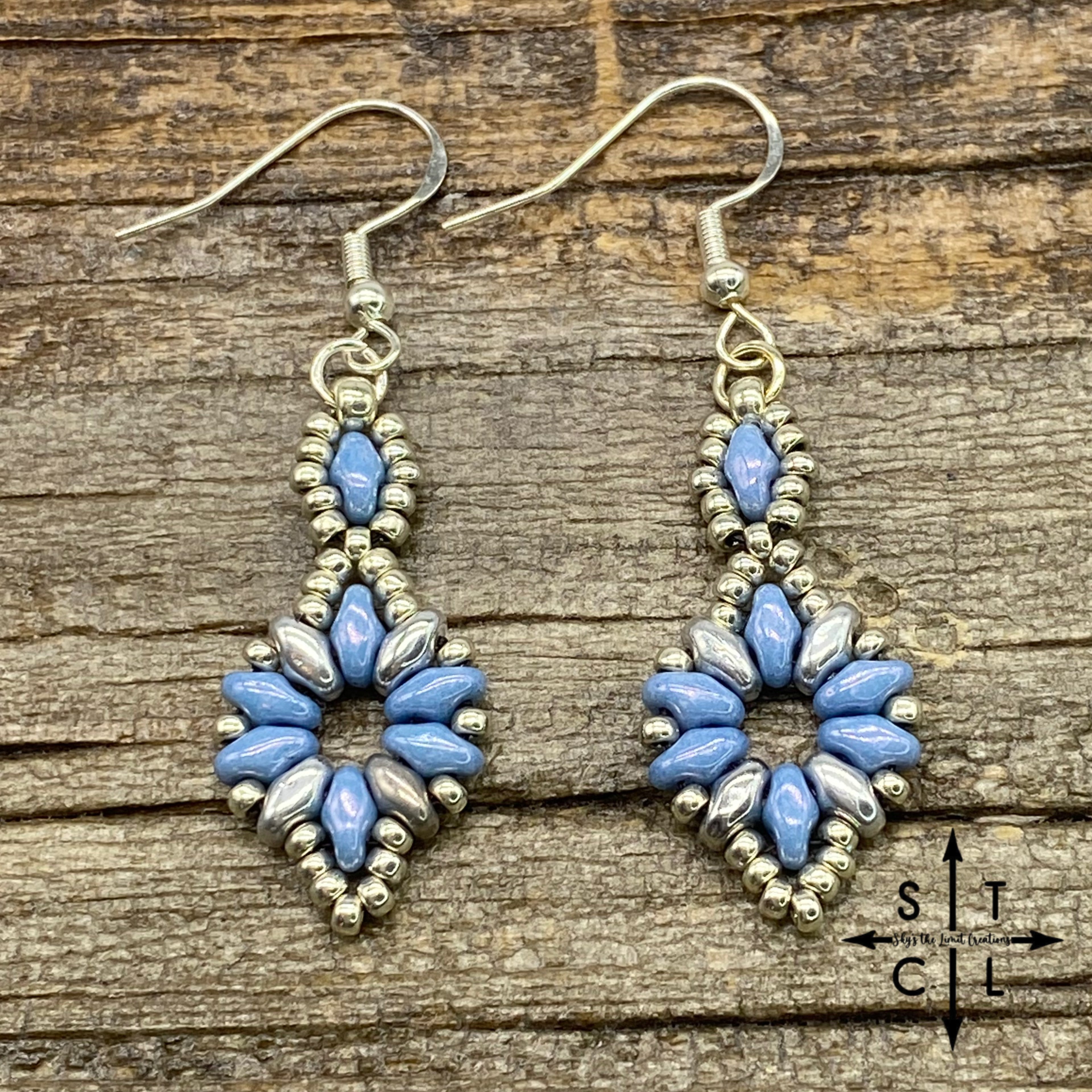 Light Blue Luster Silver Dallis Earrings