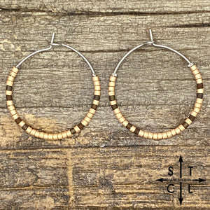 Matte Champagne Brown Amber Earrings