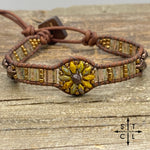 Load image into Gallery viewer, Picasso Mustard Amber Metallic Brown Daisy
