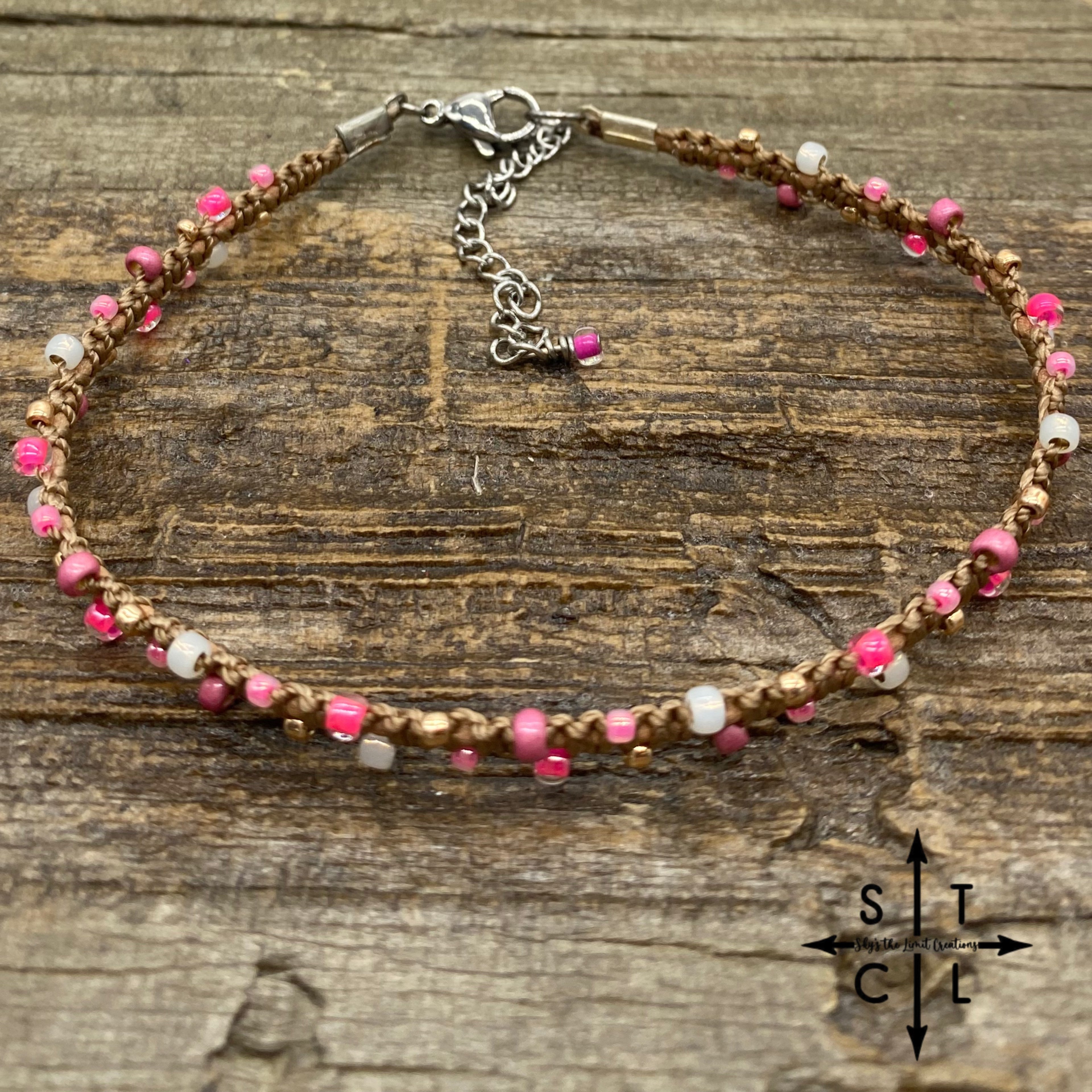 Ivy Anklet Mix Pink Pearl White Rose Gold