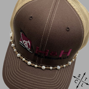 Pearl Silver Trucker Hat Chain