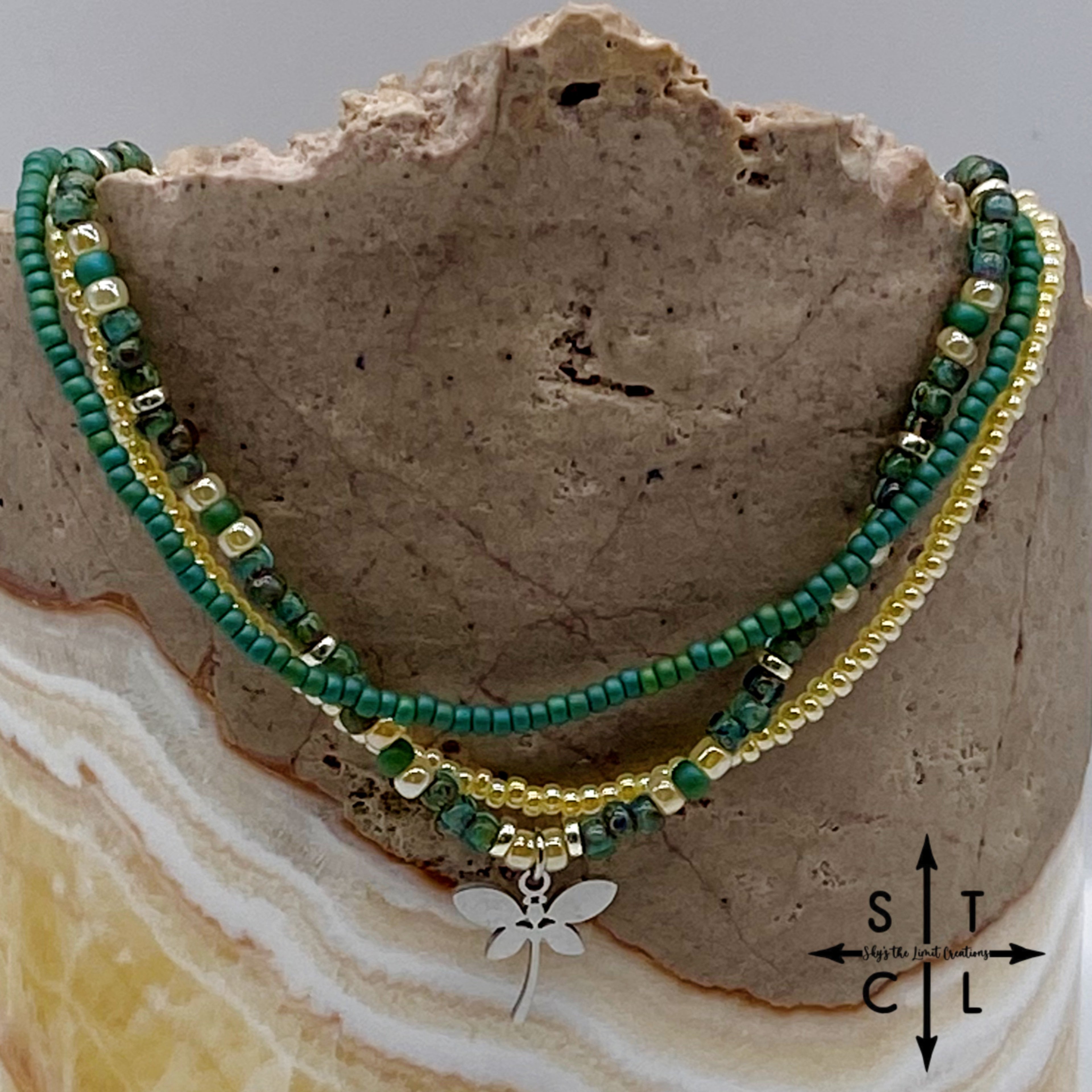 Dark Turquoise Picasso Turquoise Pearl Ivory Silver Stretchy Anklet