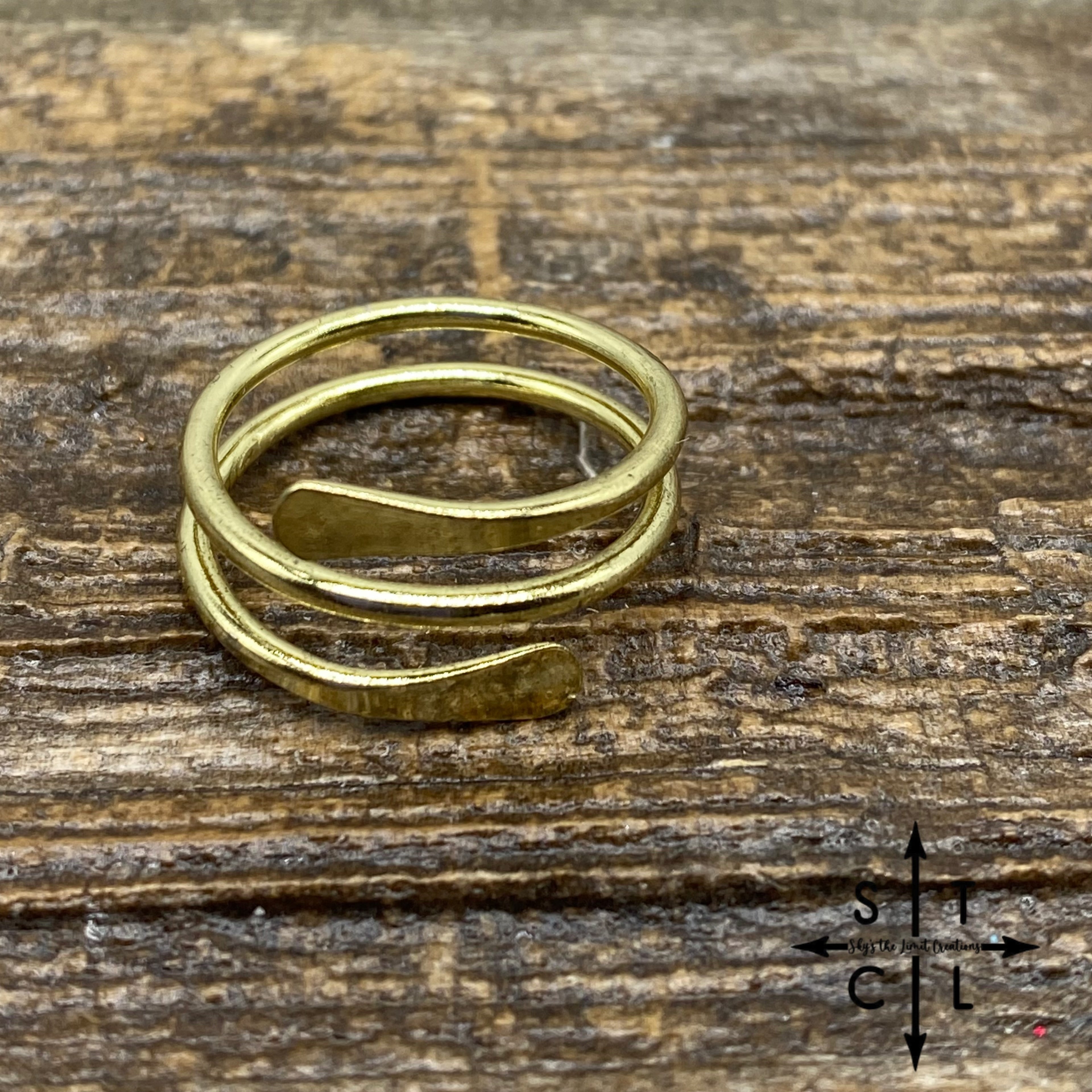 Gold Plated Adjustable Coil Ring