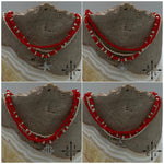 Load image into Gallery viewer, Red Silver Stretchy Anklet
