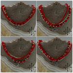 Load image into Gallery viewer, Red Silver Stretchy Anklet
