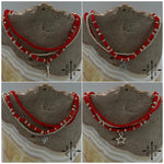 Load image into Gallery viewer, Red Silver Stretchy Anklet

