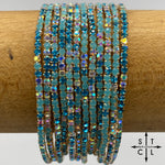 Load image into Gallery viewer, Stretch Bracelet Turquoise Mix Clear Rhinestone
