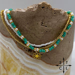 Load image into Gallery viewer, Turquoise White Gold Stretchy Anklet
