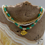 Load image into Gallery viewer, Turquoise White Gold Stretchy Anklet
