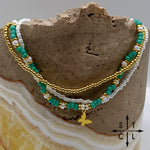 Load image into Gallery viewer, Turquoise White Gold Stretchy Anklet
