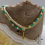 Load image into Gallery viewer, Turquoise White Gold Stretchy Anklet
