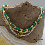 Load image into Gallery viewer, Turquoise White Gold Stretchy Anklet
