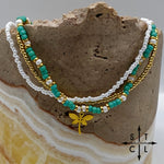 Load image into Gallery viewer, Turquoise White Gold Stretchy Anklet
