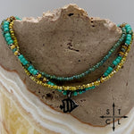 Load image into Gallery viewer, Turquoise Picasso Turquoise Bone Silver Stretchy Anklet
