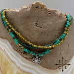 Load image into Gallery viewer, Turquoise Picasso Turquoise Bone Silver Stretchy Anklet
