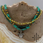 Load image into Gallery viewer, Turquoise Picasso Turquoise Bone Silver Stretchy Anklet

