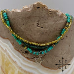 Load image into Gallery viewer, Turquoise Picasso Turquoise Bone Silver Stretchy Anklet
