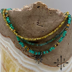 Load image into Gallery viewer, Turquoise Picasso Turquoise Bone Silver Stretchy Anklet
